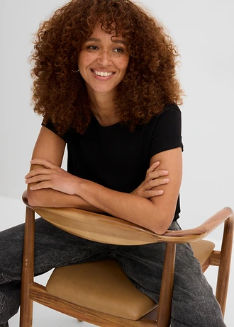 Boxy shirt • zwart • bonprix online shop