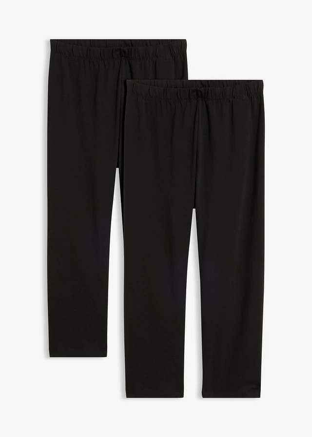 Lot de 2 leggings corsaires • noir + noir • Boutique bonprix