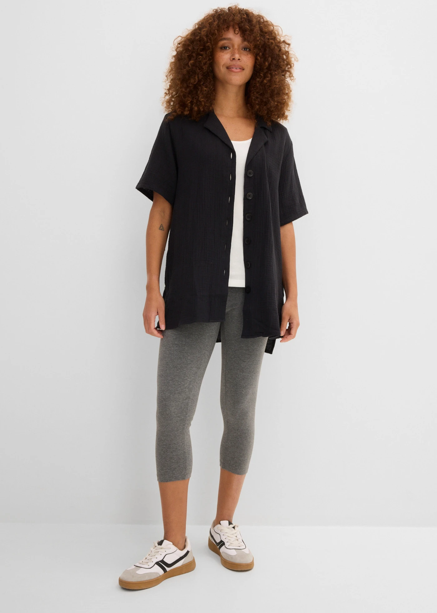 Capri legging (set van 2) • grijs-zwart • bonprix online shop