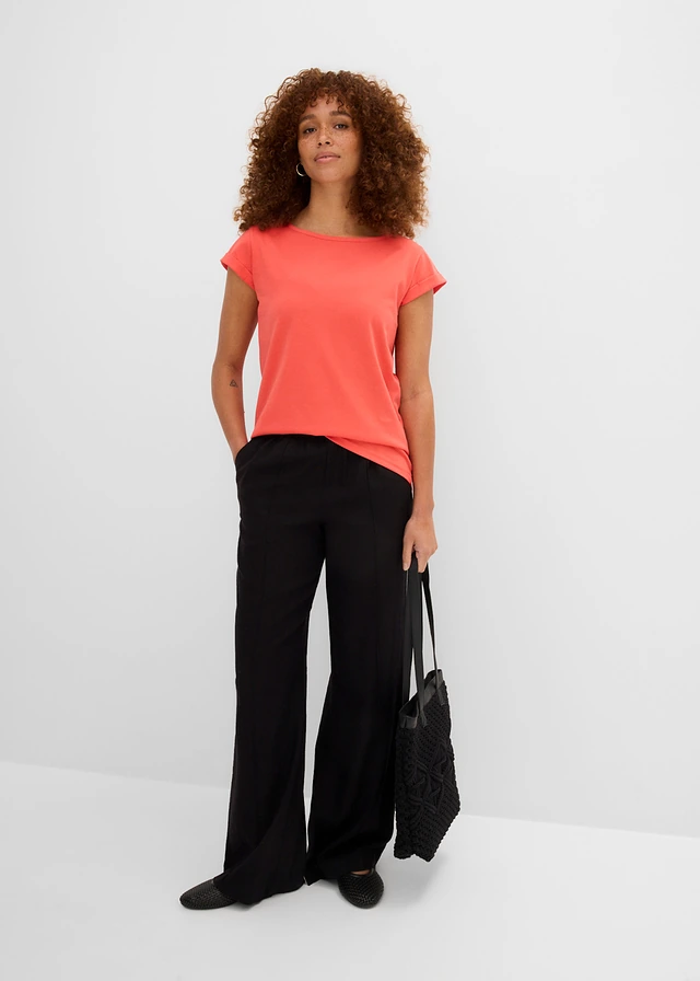 Jersey jurk van puur biologisch katoen kreeftrood