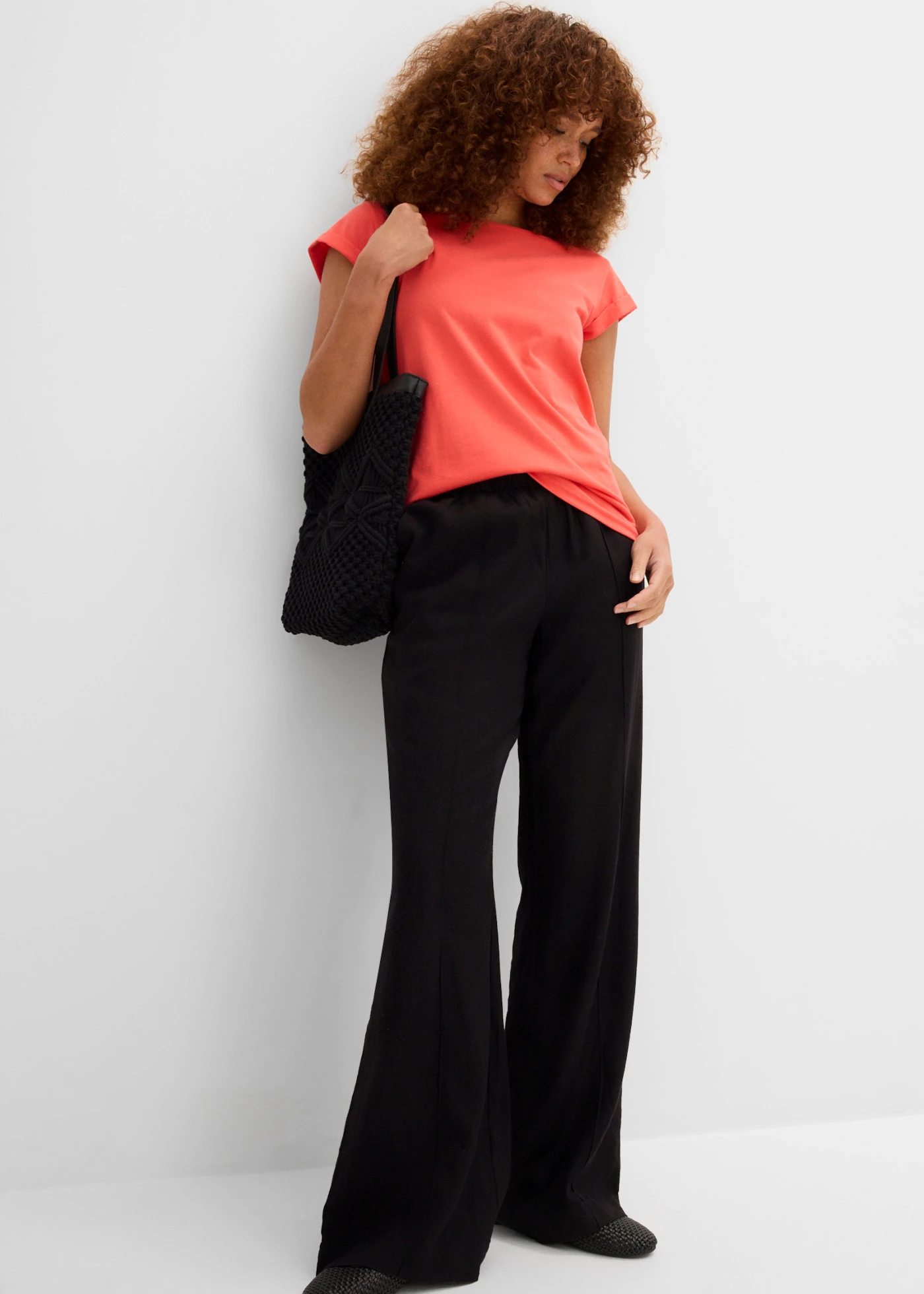 T-shirt van puur katoen • kreeftrood • bonprix online shop