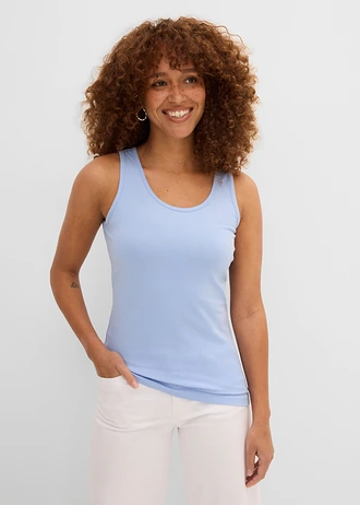 Tanktop (set van 2) • parelblauw+antraciet gemêleerd • bonprix online shop