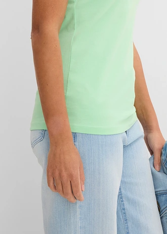 Ujjatlan póló (2 db-os csomag) • halvány menta+fekete • bonprix áruház