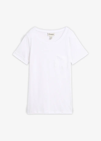 T-shirt van biologisch katoen, Kleur: wit