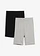 Korte legging (set van 2), Kleur: lichtgrijs gemêleerd+zwart