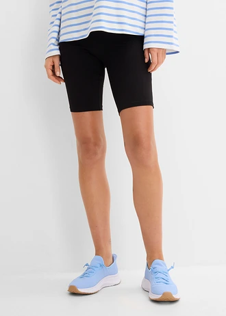 Korte legging (set van 2), Kleur: olijfgroen+zwart