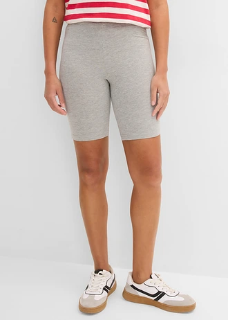 Korte legging (set van 2), Kleur: lichtgrijs gemêleerd+zwart