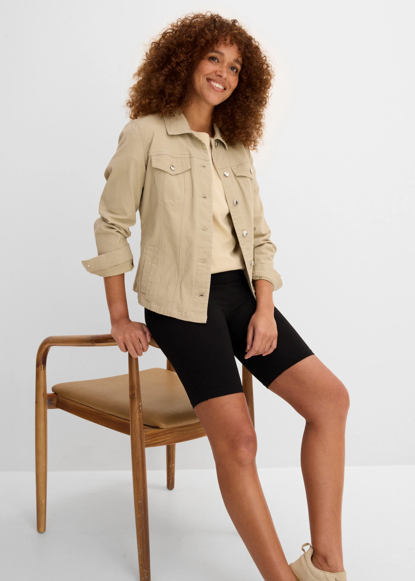 Korte legging (set van 2) • wit+zwart • bonprix online shop