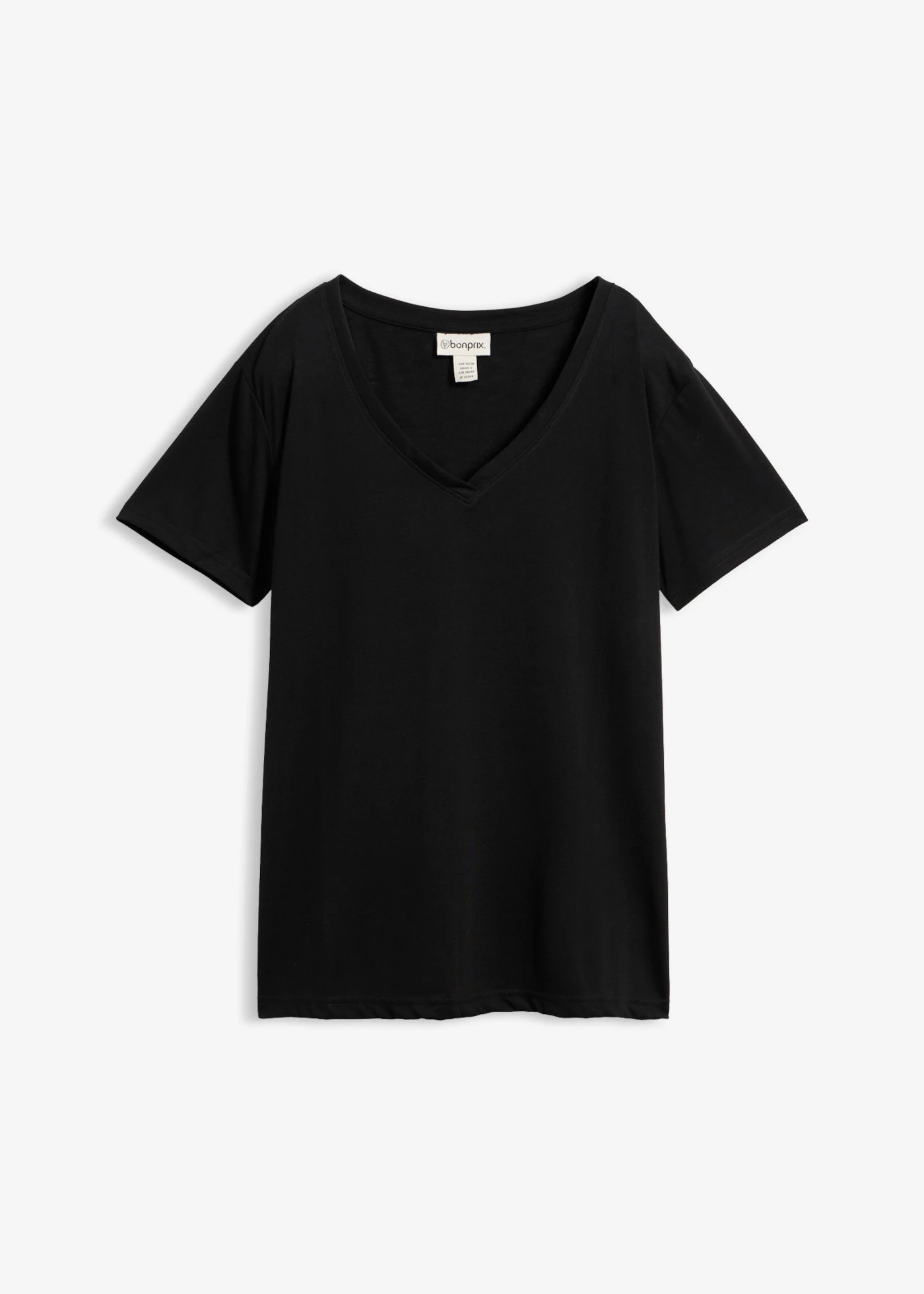 T-shirt met V-hals • zwart • bonprix online shop