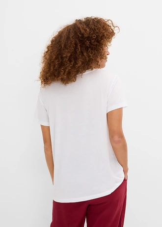 T-shirt met V-hals • wit • bonprix online shop