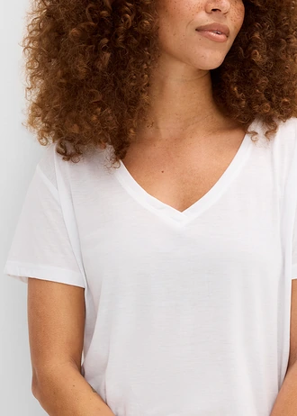 T-shirt met V-hals • wit • bonprix online shop