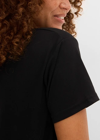 T-shirt met V-hals • zwart • bonprix online shop