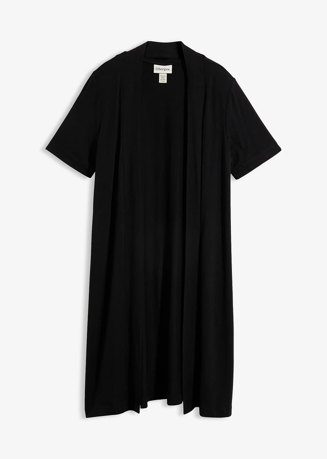 Jachetă tricotată din viscoză moale • negru • magazin bonprix