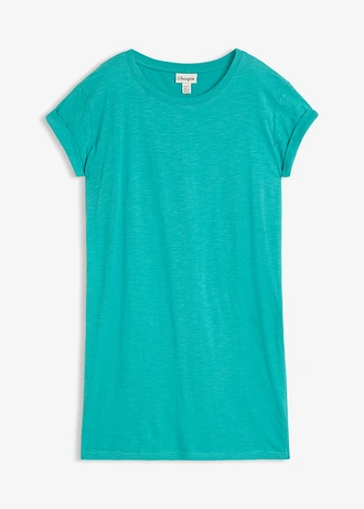 Robe en jersey 100% coton, Couleur: turquoise mat