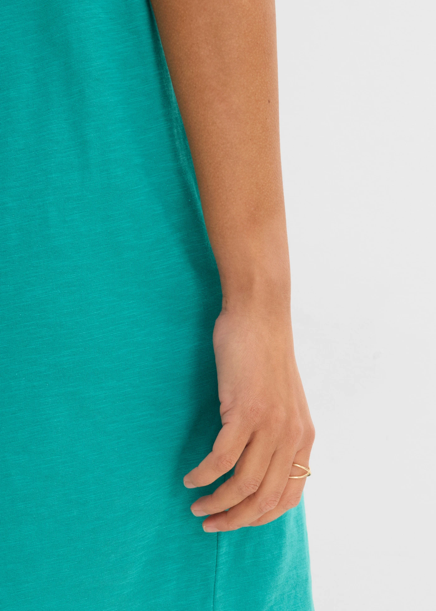 Jersey jurk met biologisch katoen • mat turkoois • bonprix online shop