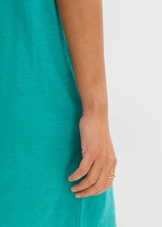 Jersey jurk van puur biologisch katoen • mat turkoois • bonprix online shop