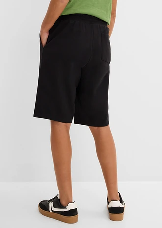 Bermuda en molleton 100% coton, Couleur: noir