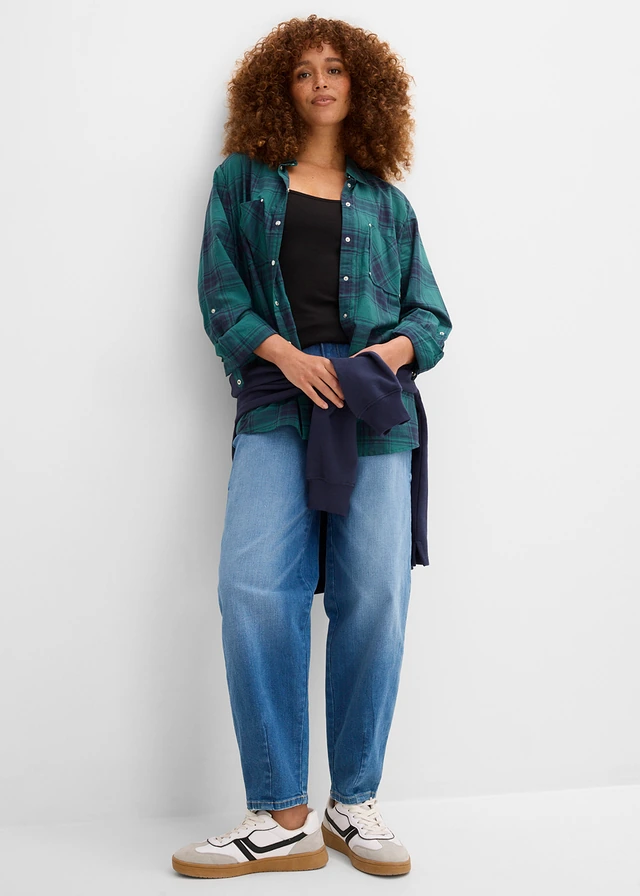 Hosszú top bio-pamutból (2 db-os csomag) fehér+fekete