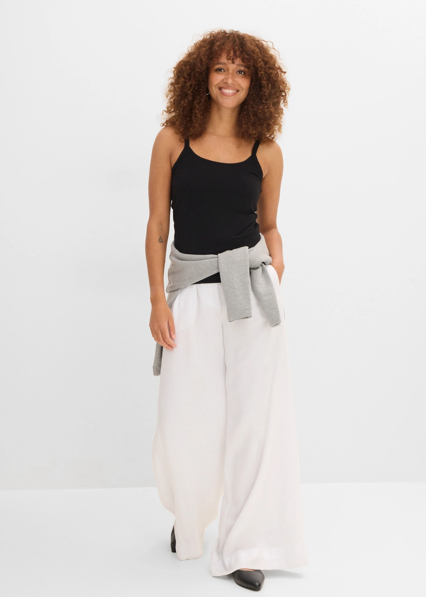 Lange spaghetti top met biologisch katoen (set van 2) • zwart • bonprix online shop