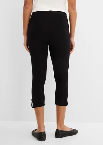 3/4 legging met turn-ups, Kleur: zwart