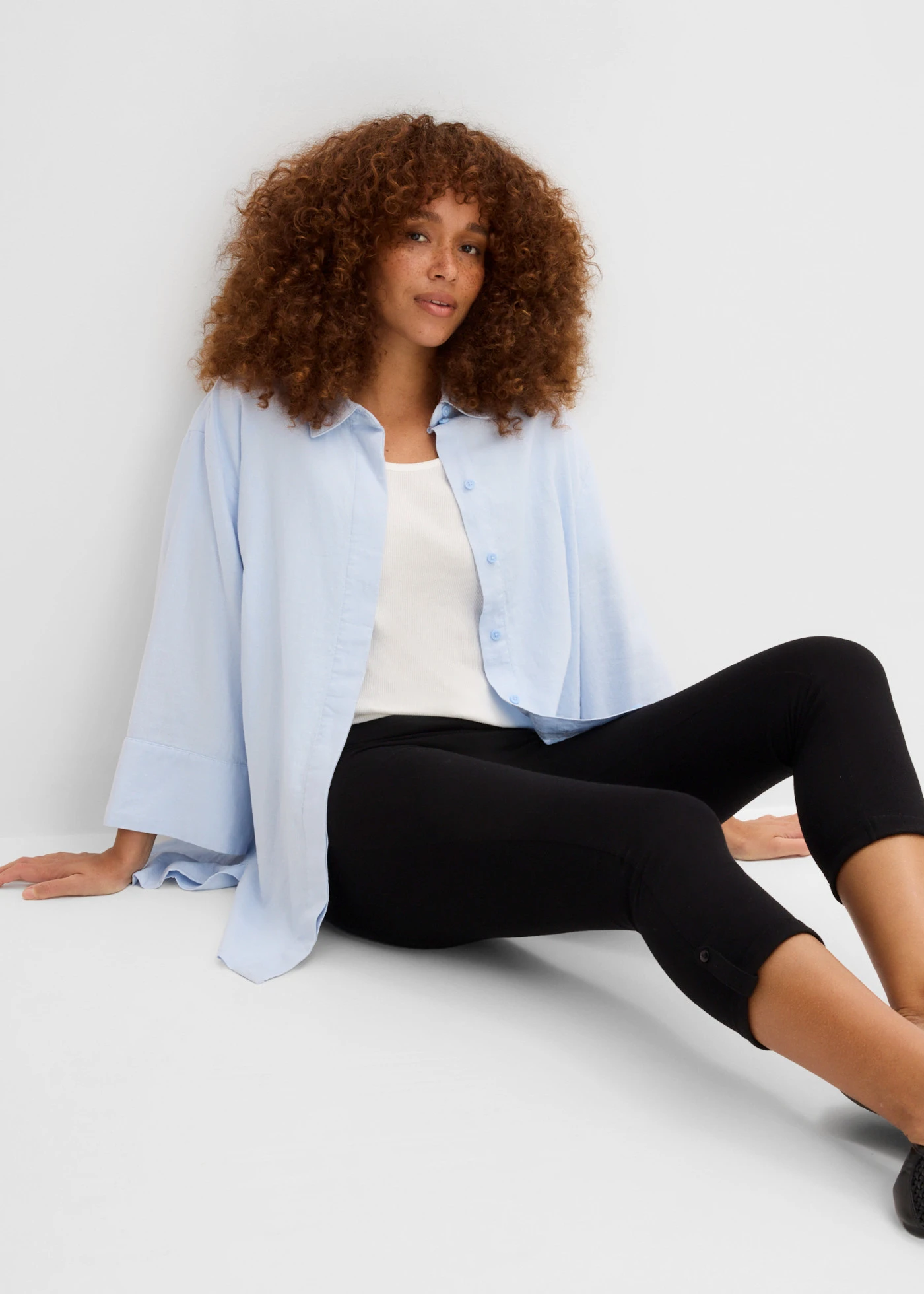 3/4 legging met turn-ups • zwart • bonprix online shop