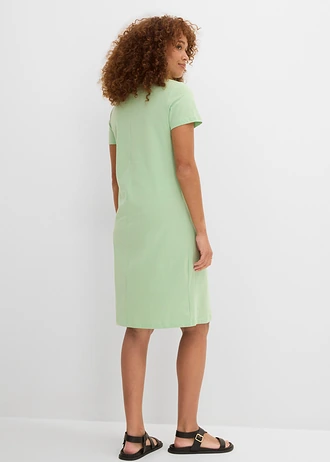 Jersey jurk van puur katoen (set van 2), Kleur: mint+zwart