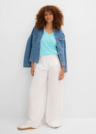 T-shirt van puur katoen, Kleur: aqua