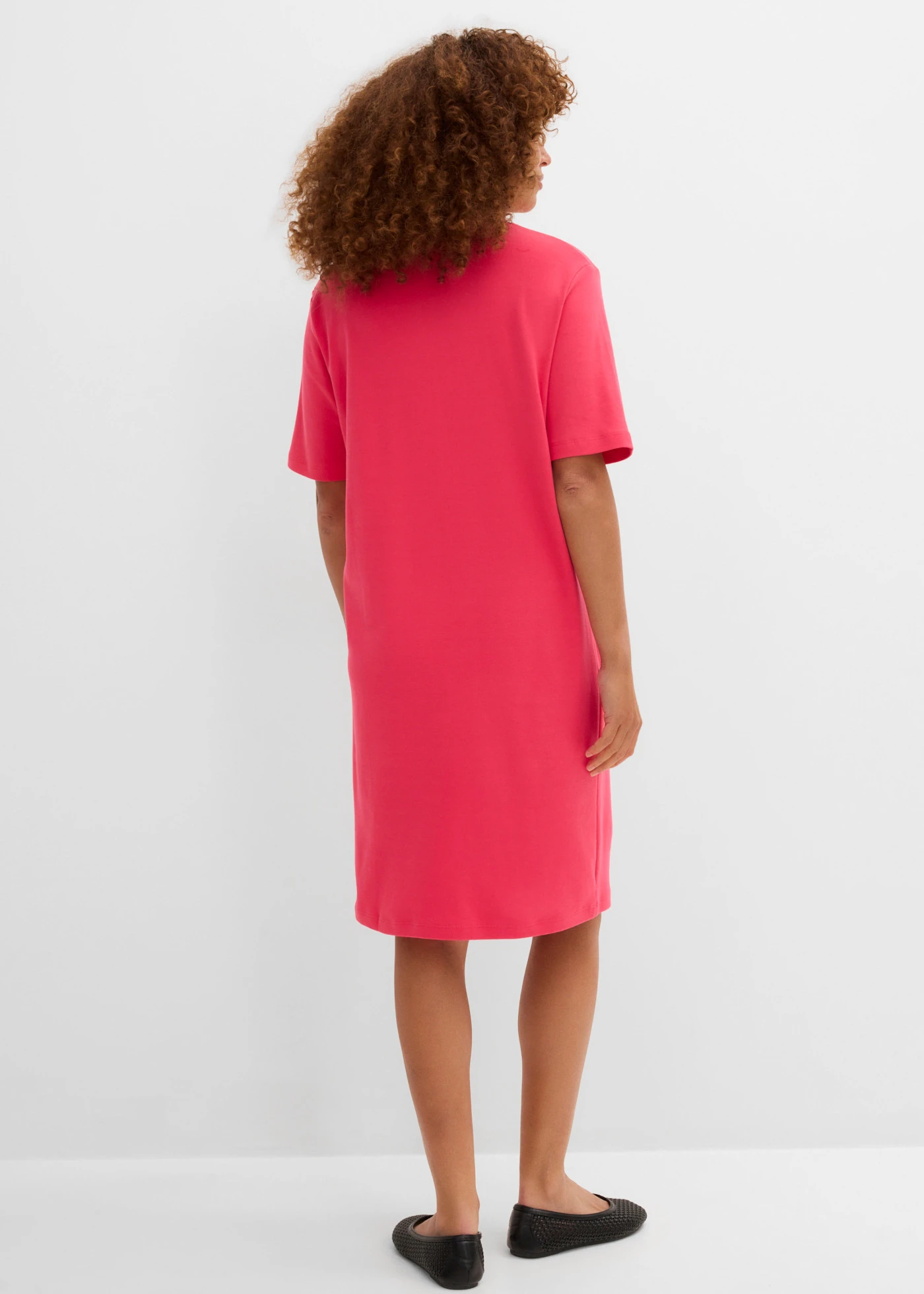 Lot de 2 robes T-shirt • rose hibiscus + gris chiné • Boutique bonprix