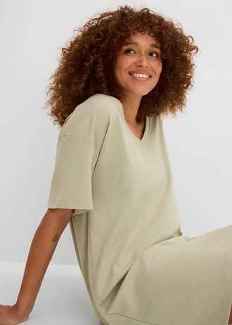 Oversized shirtjurk van katoen (set van 2) • donkerblauw+zeegras • bonprix online shop