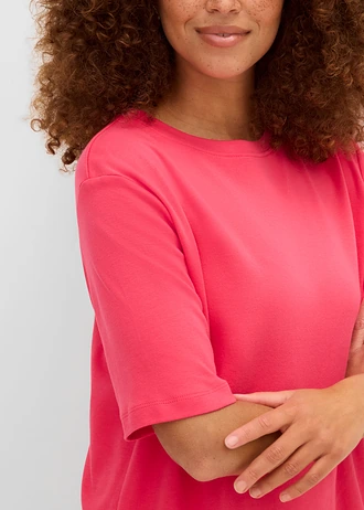 Rochie din tricot (2 buc.) • pink-hibiscus + gri melanj • magazin bonprix