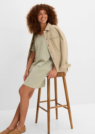 Lot de 2 robes T-shirt • bleu foncé + gris vert • Boutique bonprix