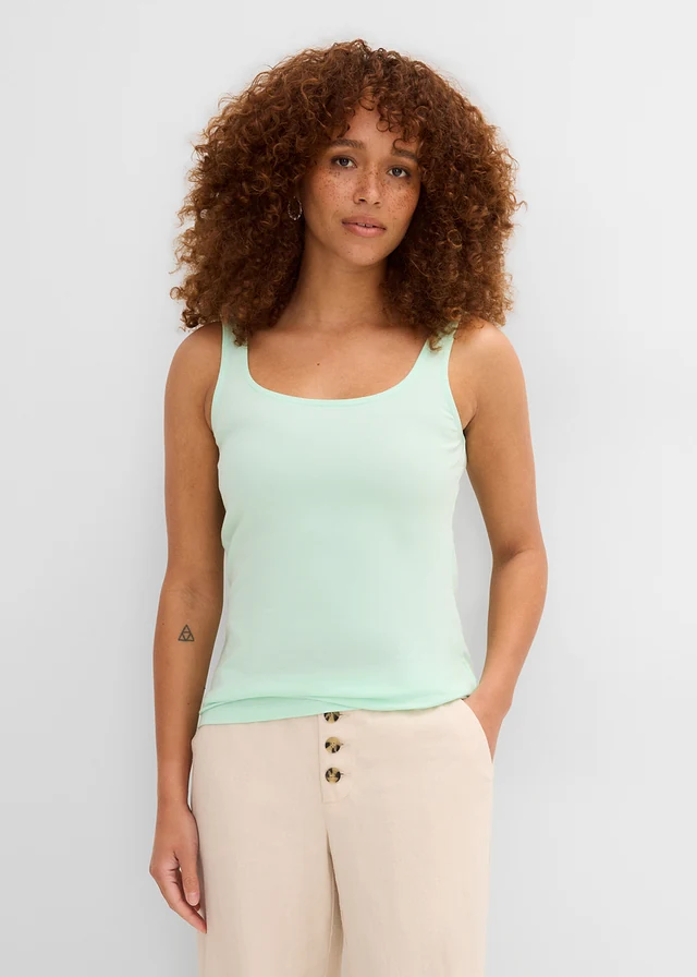 Top (set van 2), Kleur: lichtmint+zwart