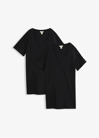 Sukienka shirtowa z dekoltem w serek, oversized (2 szt.)