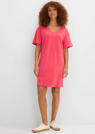 Shirtjurk met V-hals, oversized (set van 2) • hibiscuspink+zwart • bonprix online shop