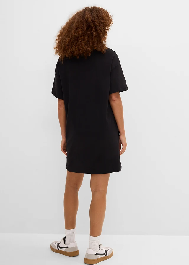 Shirtjurk met V-hals, oversized (set van 2), Kleur: zwart
