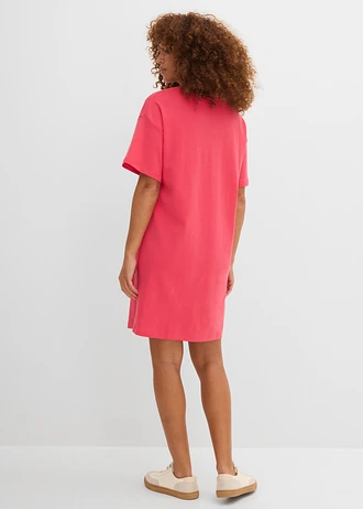 Shirtjurk met V-hals, oversized (set van 2) • hibiscuspink+zwart • bonprix online shop