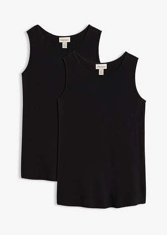 Lot de 2 débardeurs longs en viscose douce