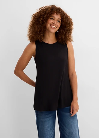 Lange top van zachte viscose (set van 2) • zwart • bonprix online shop