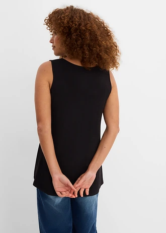 Lange top van zachte viscose (set van 2) • zwart • bonprix online shop