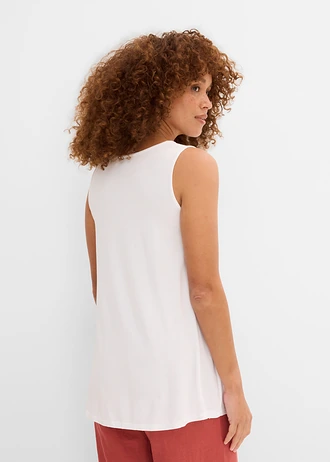 Lange top van zachte viscose (set van 2), Kleur: wit/zwart