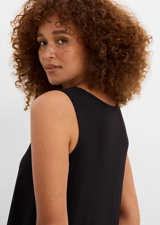 Lange top van zachte viscose (set van 2) • zwart • bonprix online shop