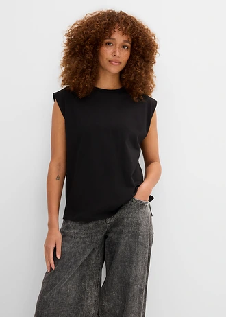 Bluză oversize din bumbac organic 100% • negru • magazin bonprix