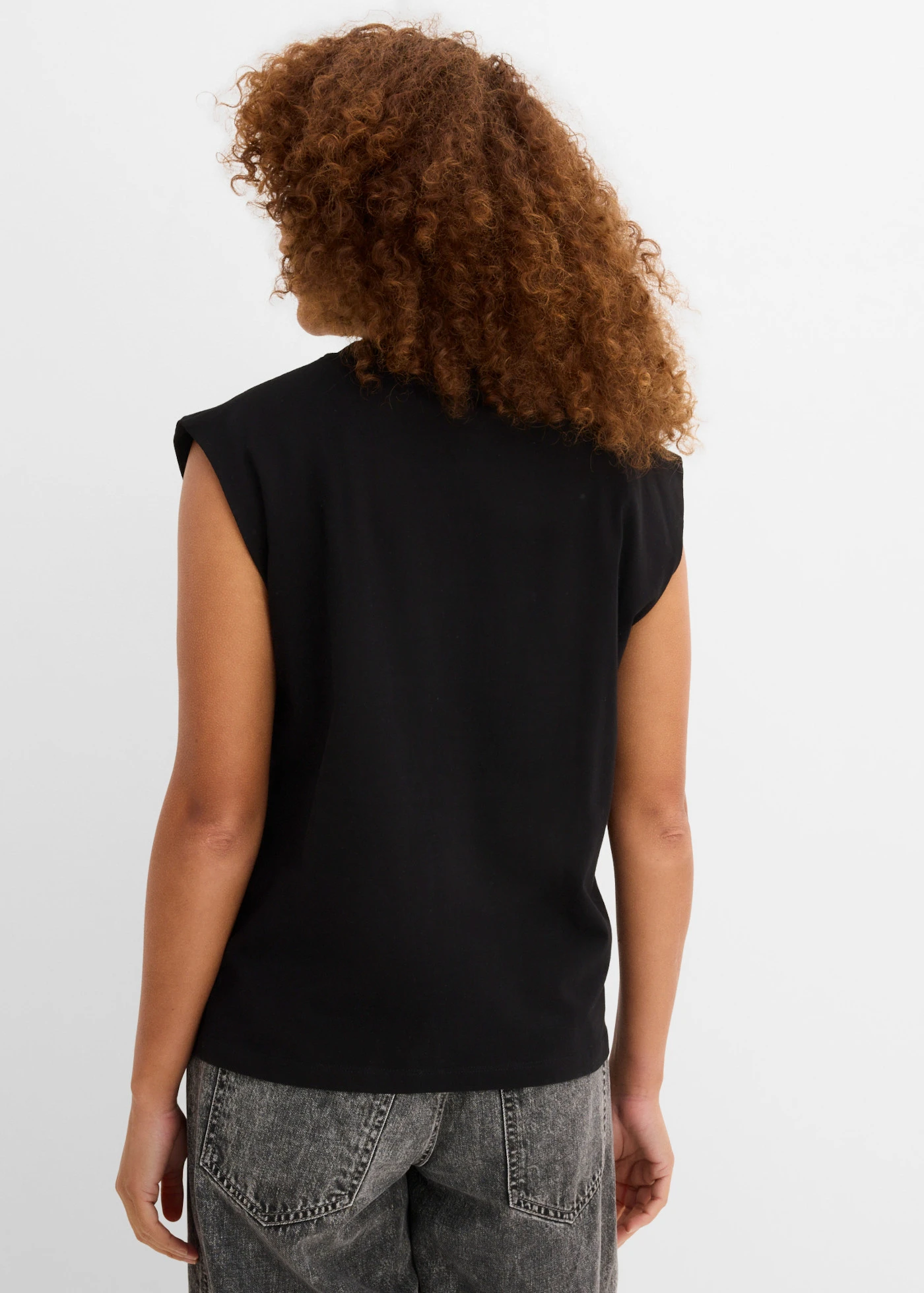 Bluză oversize din bumbac organic 100% • negru • magazin bonprix