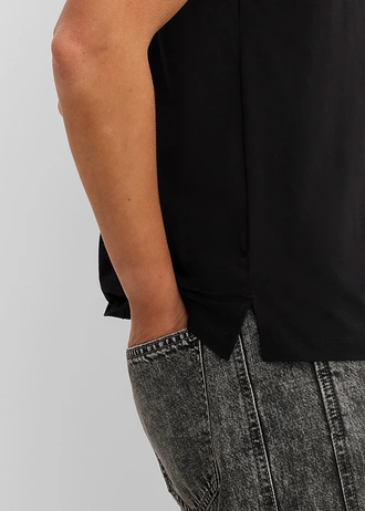 Bluză oversize din bumbac organic 100% • negru • magazin bonprix