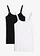Lot de 2 tops longs coton bretelles spaghetti, Couleur: blanc+noir