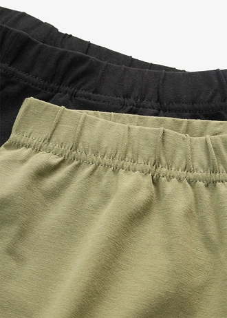 Slim fit capri legging (set van 2) • olijfgroen+zwart • bonprix online shop