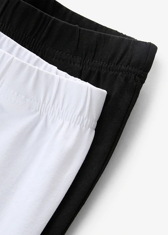 Korte legging (set van 2) • wit+zwart • bonprix online shop