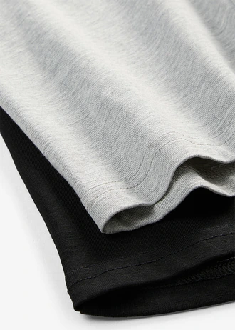 Korte legging (set van 2) • lichtgrijs gemêleerd+zwart • bonprix online shop