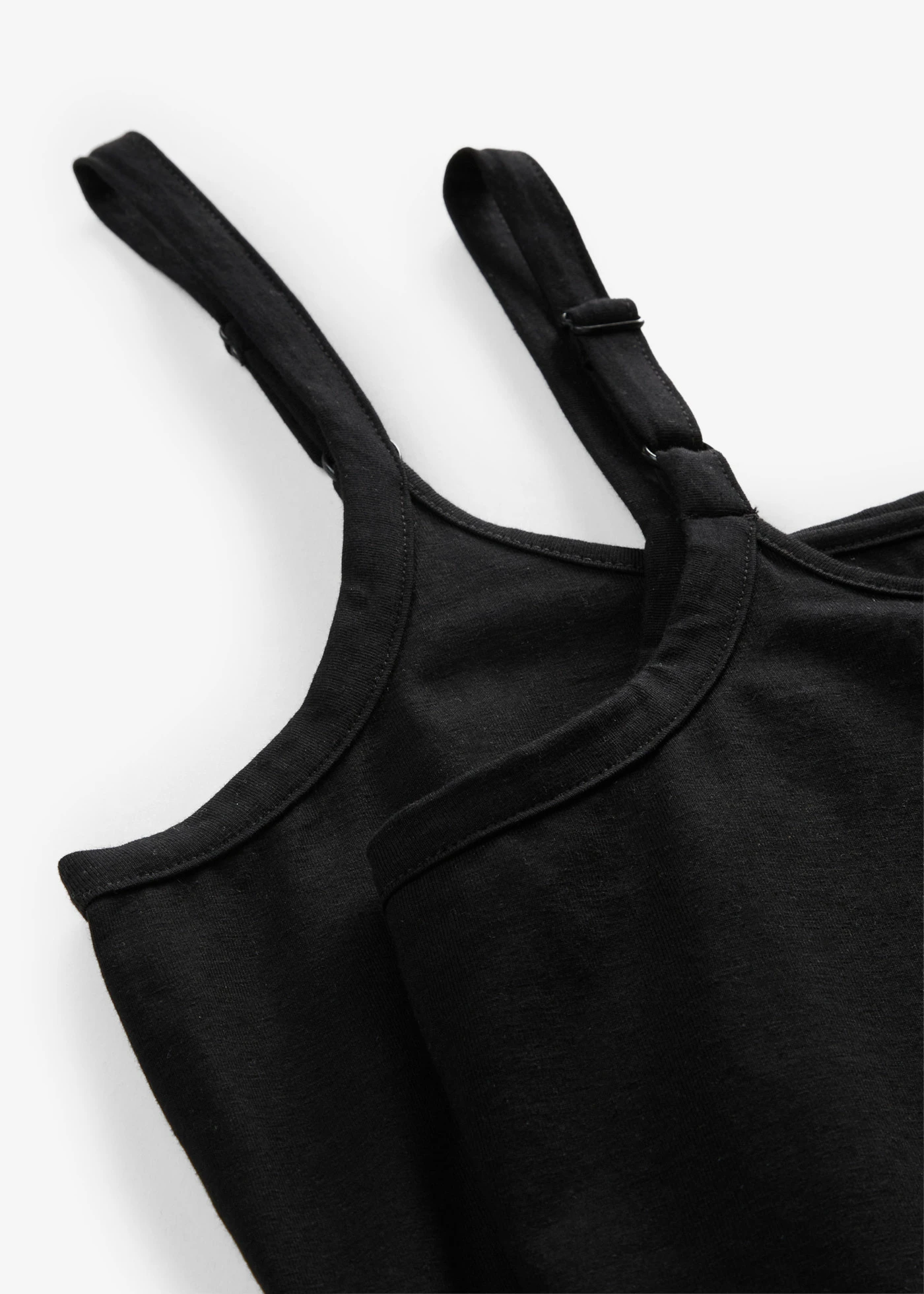 Lange spaghetti top met biologisch katoen (set van 2) • zwart • bonprix online shop