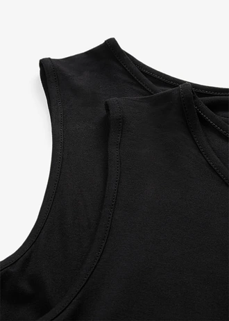 Lange top van zachte viscose (set van 2) • zwart • bonprix online shop